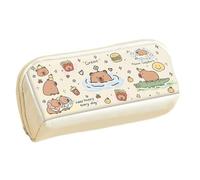 Capybara - Astuccio per matite, 22 x 10 x 5 cm, 120 g, grande capacità, grazioso portapenne a forma di orsetto d'acqua, divertente astuccio con cerniera e 2 grandi scomparti, Un giorno in, Refer to
