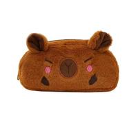 Capybara - Astuccio per matite con design a forma di animale, morbida scatola per penne con cerniera, porta cancelleria estetica, grande capacità, organizer per articoli educativi Kawaii