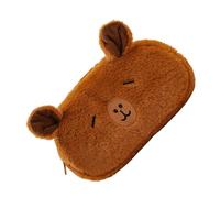 Capybara - Astuccio per matite con design a forma di animale, morbida scatola per penne con cerniera, porta cancelleria estetica, grande capacità, organizer per articoli educativi Kawaii