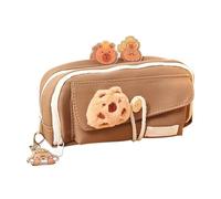 Capybara - Astuccio per penne, grande capacità, ampia apertura, con simpatiche spille Capybara, astuccio di grande capacità, Come da immagine, Refer to description, Unisex