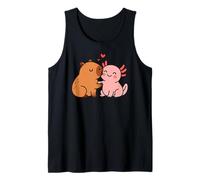 Capybara Axolotl Valentines Animal Lover BFF Ragazzi Ragazze Bambini Canotta