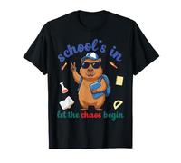 Capybara Back To School Vibes Scuole in Let The Chaos Begin Maglietta