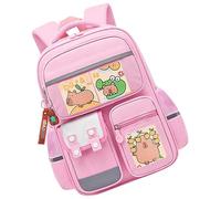 Capybara Backpack - di cartoni animati casual, 6 badge e | Multiple comodo trasporto spazioso, zaino Capybara, zaino in tessuto Oxford per il, Rosa, Se référer au descriptif,