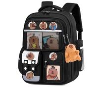 Capybara Backpack for School, Funny Capybara Backpack for Girls Boys, Back to School Backpack (Black,42 * 30 * 20")