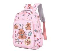 Capybara Backpacks with Lunch Box - Large Capacity Back, Student Lunch Backpack | School Backpack Set with Pencil Case and Lunchs Tote, Travel Bookbag for Girls Boys Kids, Daily Travel, rosa, Consulte
