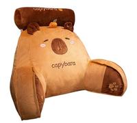 Capybara Backrest, Cartoon Plush Cushion, 25.59x17.72 inches Armrest Lumbar Pillow, Ergonomic Bed Support, Soft Resting Pad for Home Reading Nook, Sofa, Car Seat Comfort