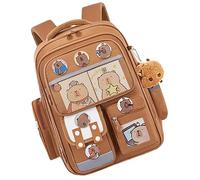 Capybara bag - Animal Backpack | School Bag, Capybara Bookbag With 6 distintivi | Cute Animals Back pack, Capybaras Casual Backpack For School, Camping, Travel, Animal Back pack with Card Badge and