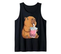 Capybara Bere Boba Bubble Tea Kawaii Carino Anime Meme Canotta