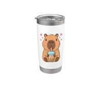 Capybara Bere Bubble Tea Carino Boba Bicchiere termico in acciaio inox doppia parete
