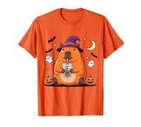 Capybara Bere Bubble Tea Halloween Spooky Stagione Capy Maglietta