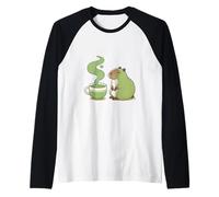 CAPYBARA BERE MATCHA CALDO Maglia con Maniche Raglan