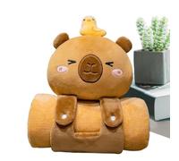 Capybara Blanket, Cute Soft Portable Capybara Shape Kids Nap Mat, Multi-Purpose Bed Throw, Plush Travel Pillow for Office, School Naps, and on-The-Go Comfort
