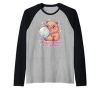 Capybara Blowing Bubble Chewing Gum Bubble Trouble, Capybara Maglia con Maniche Raglan
