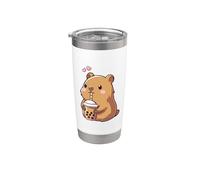Capybara Boba Bubble Tea Bambini Ragazze Bambini Kawaii Capybara Bicchiere termico in acciaio inox doppia parete