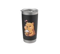 Capybara Boba Bubble Tea Bambini Ragazze Bambini Kawaii Capybara Bicchiere termico in acciaio inox doppia parete