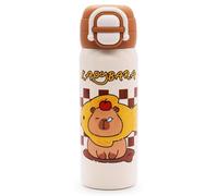 Capybara Borraccia Termica, Bambino Bottiglie Termos in Acciaio Inox Isolate Sottovuoto per Bambini Senza BPA Thermos in Acciaio Inox Bottiglia Termica Tazza Termica Portatile 600ML
