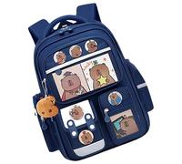 Capybara - Borsa da scuola per bambini Capybara, zaino divertente | Borsa da scuola adorabile a forma di cartone animato, grande zaino impermeabile con badge di carta, etichetta borsa forniture sc