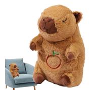 Capybara Breathing Stuffed Animal, Soothing Heartbeat Snuggle Plush with Gentle Motion, Light & Music, Sleep Buddy For, Kids, Boys & Girls, Plush + ABS, 28 cm
