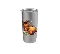 Capybara Bubble Tea Boba Kawaii Ragazze Donne Bambini Divertente Bicchiere termico in acciaio inox doppia parete