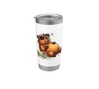 Capybara Bubble Tea Boba Kawaii Ragazze Donne Bambini Divertente Bicchiere termico in acciaio inox doppia parete