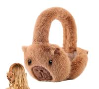 Capybara Cache-oreilles En Peluche - Cache-oreilles D'hiver Doux, Mignon, Bandeau En Forme D'animal De Dessin Animé, Kit De Housse En Polaire Thermique Pliable, Protection Contre La Neige Pour Le Ski