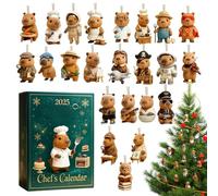 Capybara Calendario 'Avvento | Figure 2D in acrilico | 24 giorni conto alla rovescia Capybara articoli decorativi per albero di Natale | per feste festive , albero della porta