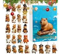 Capybara Calendario 'Avvento natalizio 2025, 24 giorni Capybara ornamenti natalizi conto alla rovescia, figure acriliche 2D per auto festive, decorazione per le vacanze