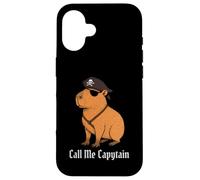 Capybara Call Me Capytain Pirate Animal Lover Ragazzi Ragazze Bambino Custodia per iPhone 16