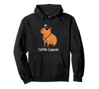 Capybara Call Me Capytain Pirate Animal Lover Ragazzi Ragazze Bambino Felpa con Cappuccio