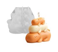 Capybara Candle Molds - Divertente silicone facile da rilasciare stampo per cera resina Soap Use | Stacked Animal Shape Baking Form, DIY Clay Epoxy Fondant Cake Decoration Craft Tool
