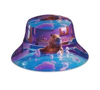 Capybara - Cappello da pesca per uomo e donna, reversibile per vasca da bagno, cappello da spiaggia con ala riflettente, cappello da spiaggia a doppia faccia per golf, Ravel, pesca all'aperto