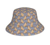 Capybara - Capybara reversibile con erba riflettente e cappello da spiaggia a doppia faccia per golf, ravel, pesca all'aperto, escursionismo, nero