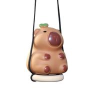 Capybara Car Pendant, Cute Cartoon Rearview Mirror Ornament, Swinging Animal Decoration, Fun Automotive Interior Accessory for and Trucks, 2.76x1.97 inches