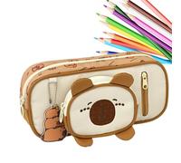 Capybara Case, Pencil Holder, 3d Cute Animal Pouch with Large Capacity 8.66x4.33x2.36 Inches for Stationery, Makeup, Desk, Classroom, Office, Teen Girls Boys, Zipper Compartment Organizer Daily School