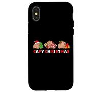 Capybara Celebrating Xmas With A Funny Pun Of Capy Christmas Custodia per iPhone X/XS