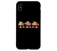 Capybara Celebrating Xmas With A Funny Pun Of Capy Christmas Custodia per iPhone XS Max