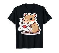 Capybara Che Tiene Una Lettera d Amore Coppie di San Valentino Maglietta
