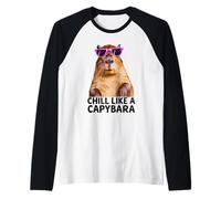 Capybara Chill Like A Capybara Foto Atmosfera Rilassata Maglia con Maniche Raglan