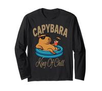 Capybara Chill Vibes Re del Relax - Animale Divertente Maglia a Manica