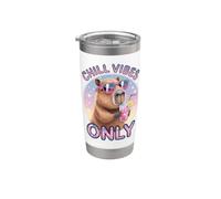 Capybara Chill Vibes Solo vacanze estive Bevande al mare Bicchiere termico in acciaio inox doppia parete