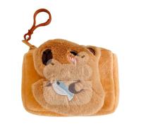 Capybara Coin Purse, Adorable Plush Animal Bag, Stylish Small Handbag With Keychain Ring For Currency, Keys, And Everyday Things, Morely Adorable, Velvet Cotton Material, 4.72x3.35in