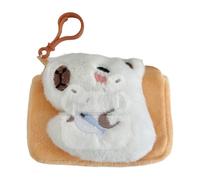 Capybara Coin Purse, Adorable Plush Animal Bag, Stylish Small Handbag With Keychain Ring For Currency, Keys, And Everyday Things, Morely Adorable, Velvet Cotton Material, 4.72x3.35in
