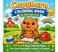 Capybara Coloring Book for Kids Ages 4-6: 45 Fun & Easy Coloring Pages That Teach Good Habits, Confidence & Creativity