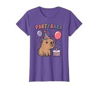 Capybara Compleanno per Bambini Divertimento Capybara Party Partybara Maglietta, Donna, Viola mélange, S