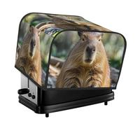 Capybara con gli occhi chiusi 4 fette di copertura trapuntata per tostapane copertura per piccoli elettrodomestici con manico per la decorazione della casa tavolo cucina