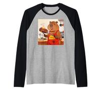 Capybara Cooking Grill BBQ Funny Gift Capybara Maglia con Maniche Raglan