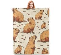 Capybara - Coperta in pile a tema animale con design Capybara, morbida e leggera, per gli amanti degli animali, 152,4 x 203,2 cm, decorazione
