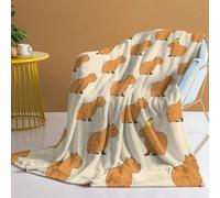 Capybara - Coperta in pile di flanella con capibara e capibara, regalo per ragazze, ragazzi, bambini e adulti, morbida coperta per letto, viaggi, ufficio (150 x 130 cm)