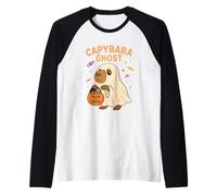 Capybara Costume da Fantasma di Halloween per i Fan degli Animali Carini Maglia con Maniche Raglan