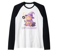 Capybara Costume da Strega di Halloween per i Fan della magia Carina Maglia con Maniche Raglan